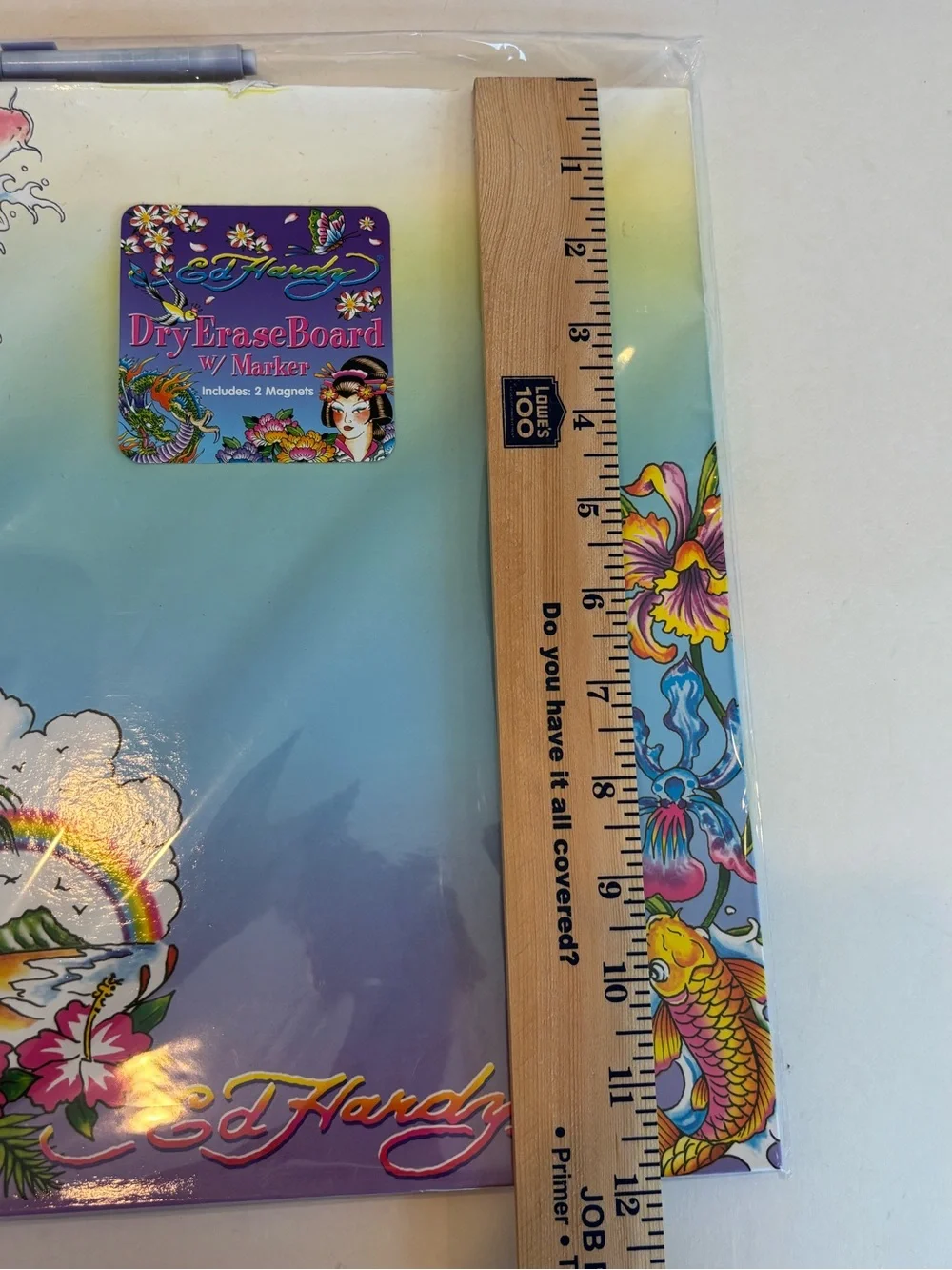 Ed Hardy Lisa Frank Tropical Koi Fish Dry Erase Board NEW Marker Magnets Y2K